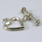 Sterling Silver Beveled Heart Toggle Clasp #TKS040