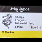Size 10 Sharps Sewing Needle (25 Pcs) #TLM010-General Bead