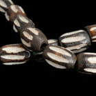 8" Strand 6mm x 9mm Black Bone Large Hole Barrel Beads (25 Pcs)