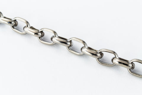 4mm Titanium Half Round Wire Oval Chain #TIC089-General Bead