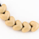 12mm Opaque Beige Big Hole Heart Bead (4 Pcs) #UP008-General Bead