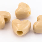 12mm Opaque Beige Big Hole Heart Bead (4 Pcs) #UP008-General Bead