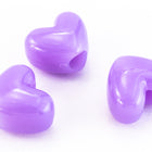 12mm Opaque Lilac Big Hole Heart Bead (4 Pcs) #UP010-General Bead
