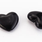 13mm x 11mm Black Lucite Heart Bead (2 Pcs) #UP011-General Bead