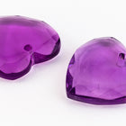 17mm Amethyst Faceted Heart Pendant (2 Pcs) #UP013-General Bead