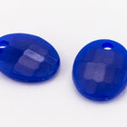 16mm x 12mm Blue Faceted Oval Drop (2 Pcs) #UP021-General Bead