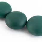 21mm Matte Forest Green Puffy Coin Bead (2 Pcs) #UP025-General Bead