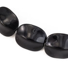 27mm x 24mm Black Pinched Oval Bead #UP031-General Bead