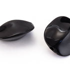 27mm x 24mm Black Pinched Oval Bead #UP031-General Bead