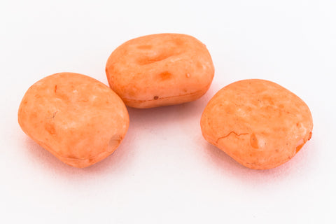 9mm-11mm Mottled Matte Peach Irregular Puffy Bead (4 Pcs) #UP033-General Bead