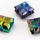 10mm Jet AB Faceted Four Square Bead (10 Pcs) #UP042-General Bead