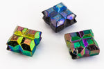 10mm Jet AB Faceted Four Square Bead (10 Pcs) #UP042-General Bead
