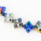 10mm Jet AB Faceted Four Square Bead (10 Pcs) #UP042-General Bead