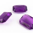 13mm x 18mm Amethyst Jewel Cut Rectangle Unfoiled Cabochon (2 Pcs) #UP043-General Bead