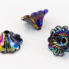 12mm Jet AB Bell Flower (12 Pcs) #UP057-General Bead
