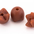 12mm Matte Warm Brown Snake End Bead (4 Pcs) #UP080-General Bead