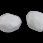25mm x 18mm Opaque White Faceted Football Bead (2 Pcs) #UP121-General Bead