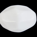 25mm x 18mm Opaque White Faceted Football Bead (2 Pcs) #UP121-General Bead