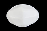 25mm x 18mm Opaque White Faceted Football Bead (2 Pcs) #UP121-General Bead