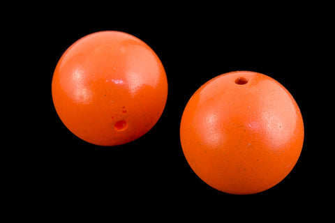 18mm Opaque Orange Round Bead (2 Pcs) #UP133-General Bead