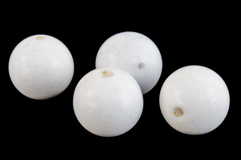 14mm Opaque White Round Bead (4 Pcs) #UP153-General Bead