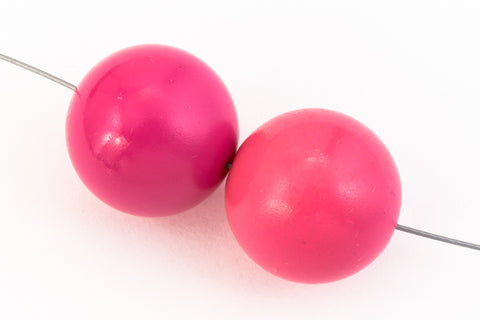 17mm Opaque Bubblegum Pink Round Bead (2 Pcs) #UP170-General Bead