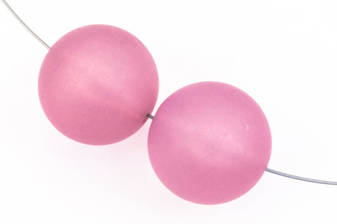 18mm Matte Transparent Dusty Rose Round Bead #UP171-General Bead