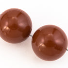 17mm Opaque Red Brown Round Bead (2 Pcs) #UP172-General Bead