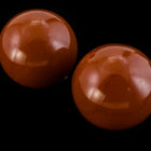 17mm Opaque Red Brown Round Bead (2 Pcs) #UP172-General Bead