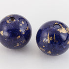 12mm Navy Blue/Gold Speckled Bead #UP177-General Bead