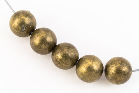 8mm Matte Metallic Antique Brass Bead (5 Pcs) #UP179-General Bead