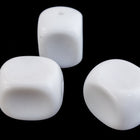 17mm x 13mm White Pinched Box Bead (2 Pcs) #UP191-General Bead