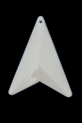48mm Opaque White Faceted Arrowhead Drop #UP202-General Bead
