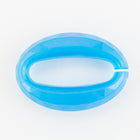 20mm x 14mm Opaque Blue Faceted Oval Link (4 Pcs) #UP217-General Bead