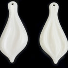 53mm Opaque White Petal Drop Pair #UP219-General Bead