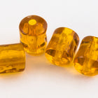 6mm x 7mm Transparent Topaz Textured Tube (4 Pcs) #UP242-General Bead