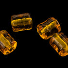6mm x 7mm Transparent Topaz Textured Tube (4 Pcs) #UP242-General Bead