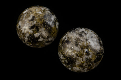 14mm Khaki "Granite" Speckled Bead (2 Pcs) #UP246-General Bead
