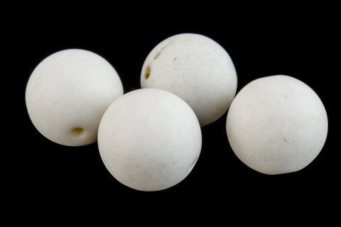 11mm Matte White Round Bead (4 Pcs) #UP247-General Bead