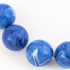 14mm Marble Dark Blue Round Lucite Bead (2 Pcs) #UP271-General Bead