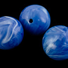 14mm Marble Dark Blue Round Lucite Bead (2 Pcs) #UP271-General Bead