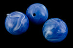 14mm Marble Dark Blue Round Lucite Bead (2 Pcs) #UP271-General Bead