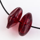 22mm Ruby Pinched Rondelle (2 Pcs) #UP283-General Bead