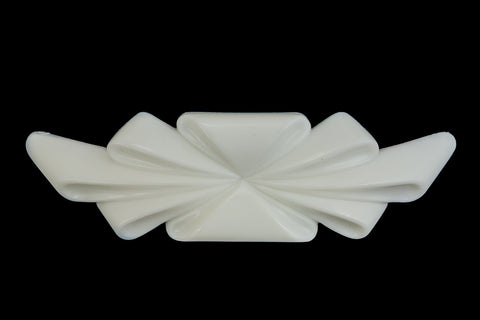 25mm x 90mm Opaque White Stylized Curved Ribbon #UP302-General Bead