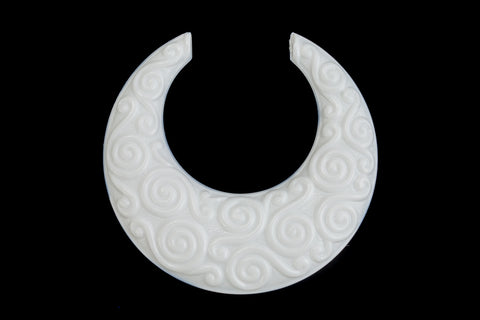 46mm Opaque White Spiral Hoop (2 Pcs) #UP313-General Bead