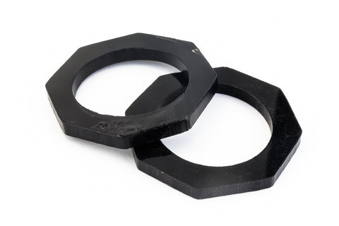 35mm Opaque Black Open Octagon Blank (2 Pcs) #UP358-General Bead