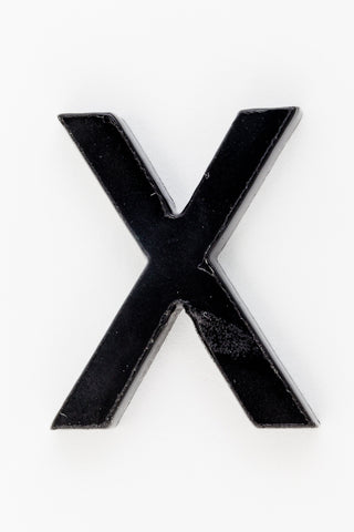 22mm x 18mm Black Letter "X" (2 Pcs) #UP368-General Bead