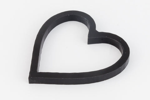 38mm Black Open Heart #UP381-General Bead