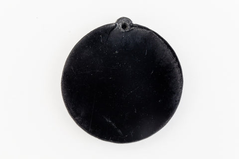 22mm Opaque Black Circle Tag (2 Pcs) #UP388-General Bead