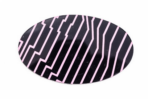 38mm x 62mm Black and Pink Op- Art Oval #UP401-General Bead